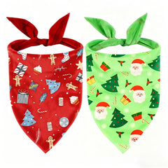 RoseYouth Christmas dog bandana in red pattern adds festive charm for holiday photos.