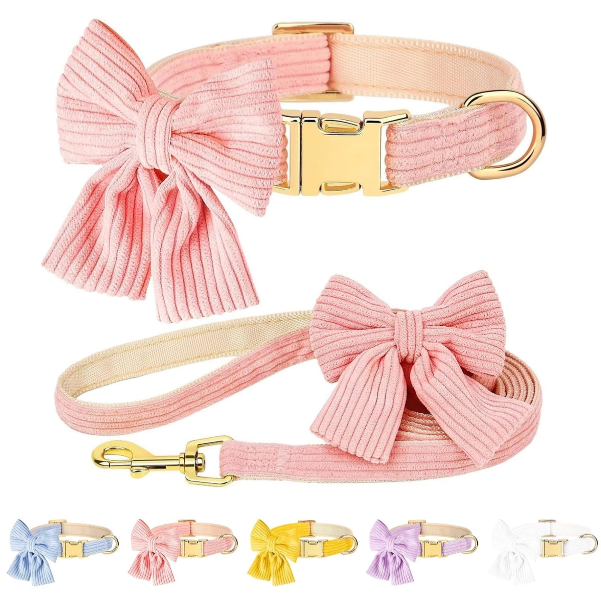 RoseYouth bowtie collar on soft mesh for comfortable daily walks