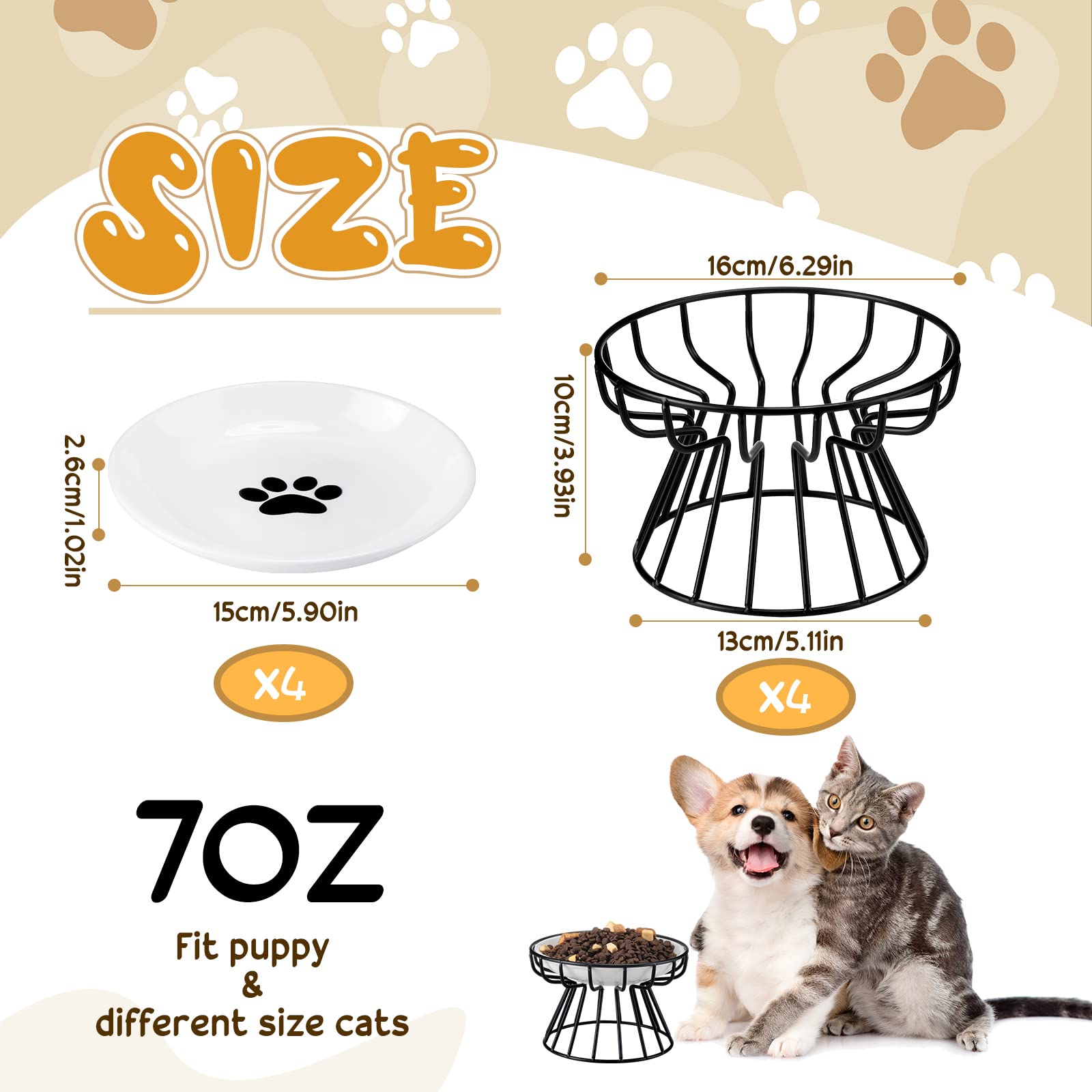 Roshtia metal stand elevates bowls for comfortable mealtimes and neck support.