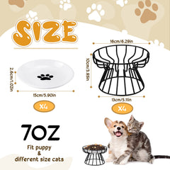 Roshtia metal stand elevates bowls for comfortable mealtimes and neck support.