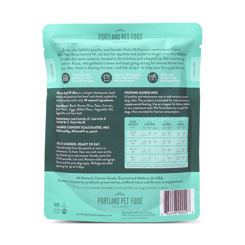 Rosie’s Beef N' Rice topper mixed with kibble adds texture