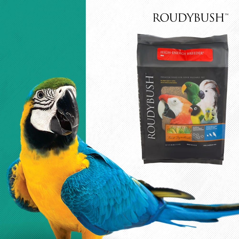 RoudyBush 25 lb bag front—easy ongoing nutrition for breeding and weaning