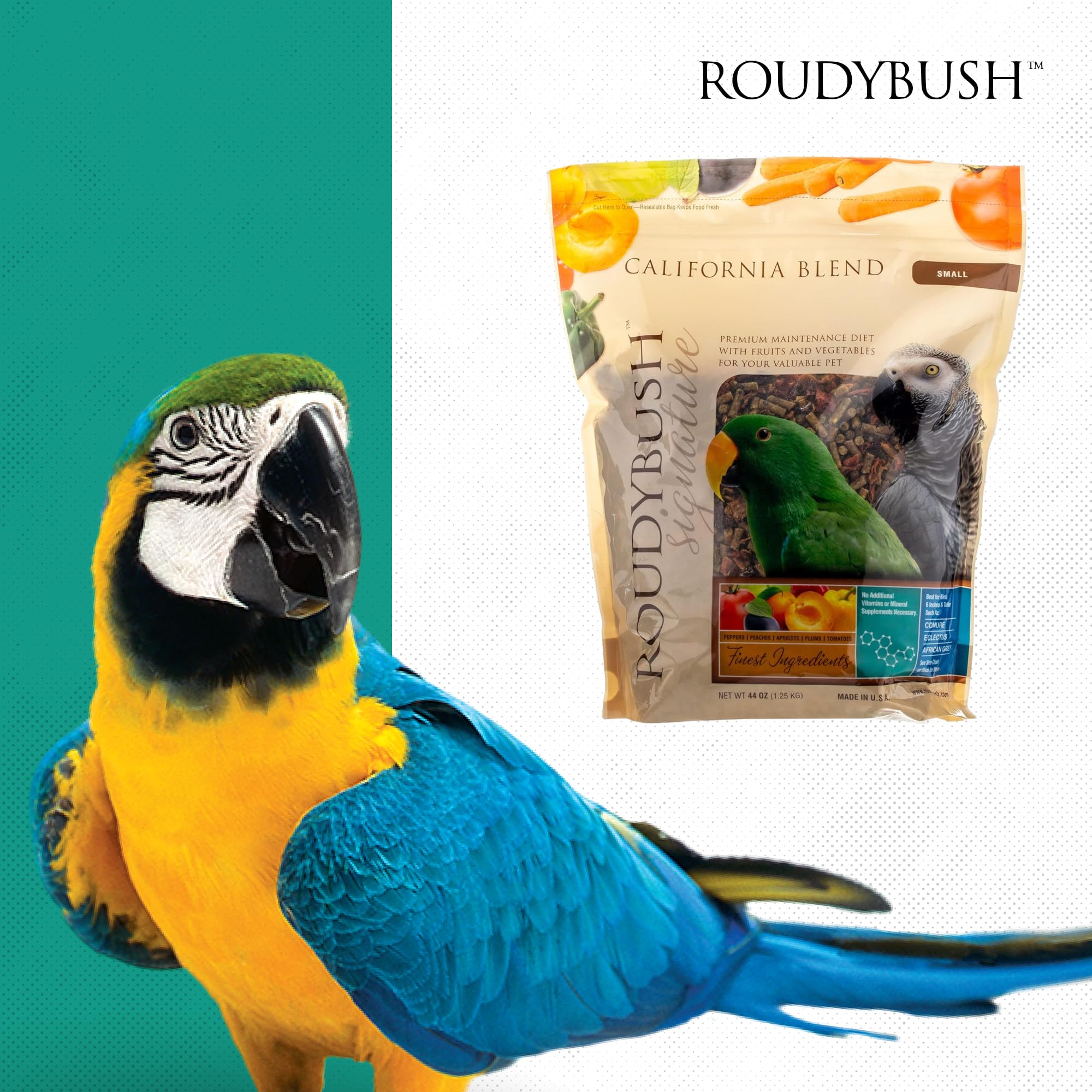 RoudyBush California Blend Pellets natural light photo conveys freshness and quality.