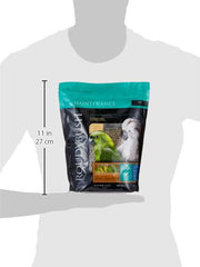 Roudybush Daily Maintenance small-bag ingredients close-up highlights 100-percent edible kibble