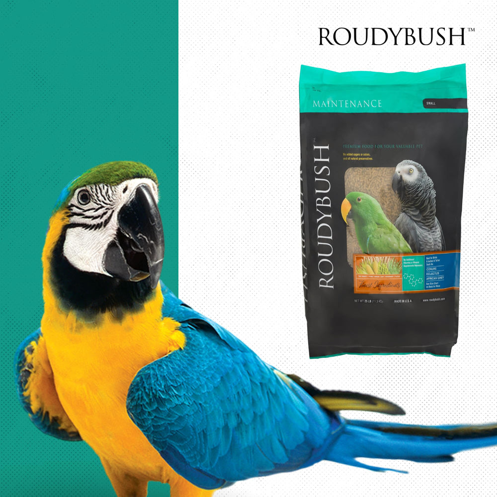 Roudybush Daily Maintenance demonstrates pelletized nutrition backed by expertise.