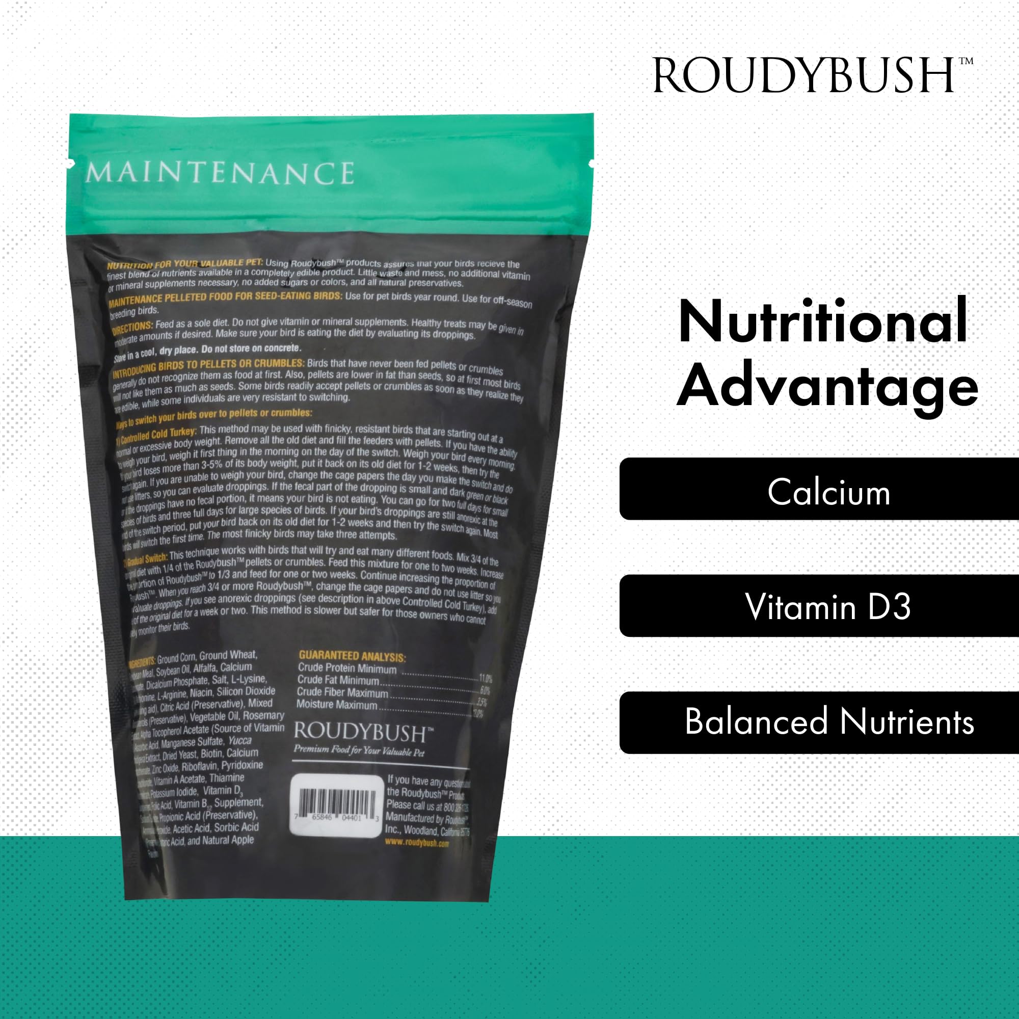 RoudyBush packaging highlights Experts since 1985, signaling science-backed nutrition.