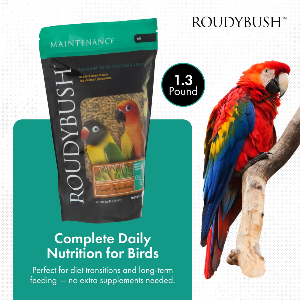 RoudyBush transition pellets demonstrate smooth dietary switch with no extra supplements.