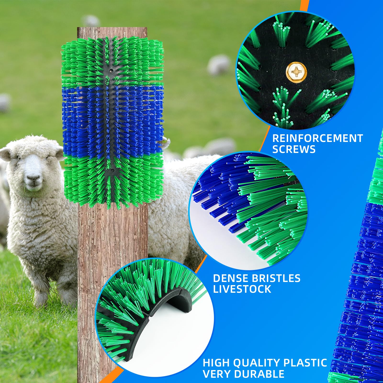 Rouisxue extra-large scratcher fits horses, goats, cattle for wide coverage