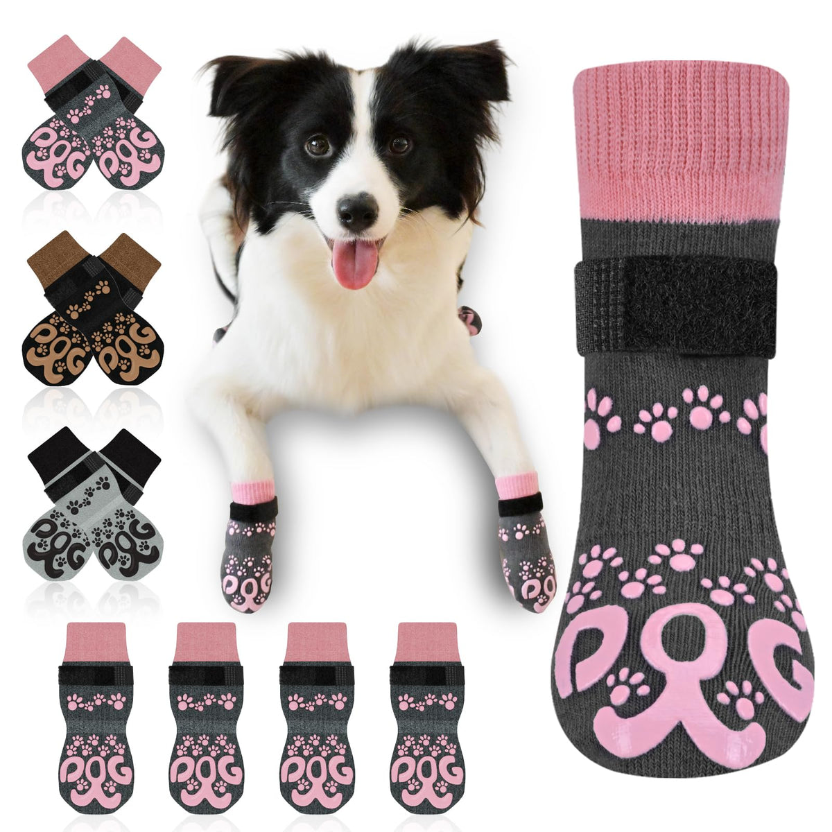 ROUWINNE adjustable-band dog socks provide secure fit during play
