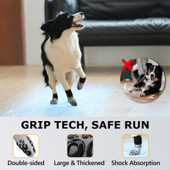 ROUWINNE anti-slip dog socks breathable material for all-season comfort.