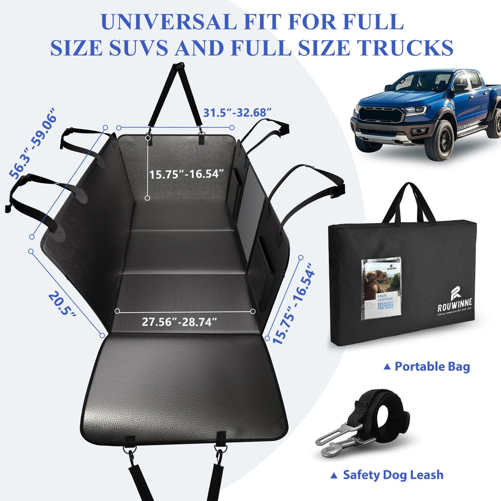 ROUWINNE back-seat extender-59inch-width demonstrates full rear coverage in crew cabs