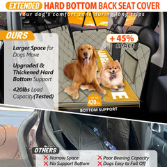 ROUWINNE back seat extender hard-bottom plate boosts stability for dogs on the ride