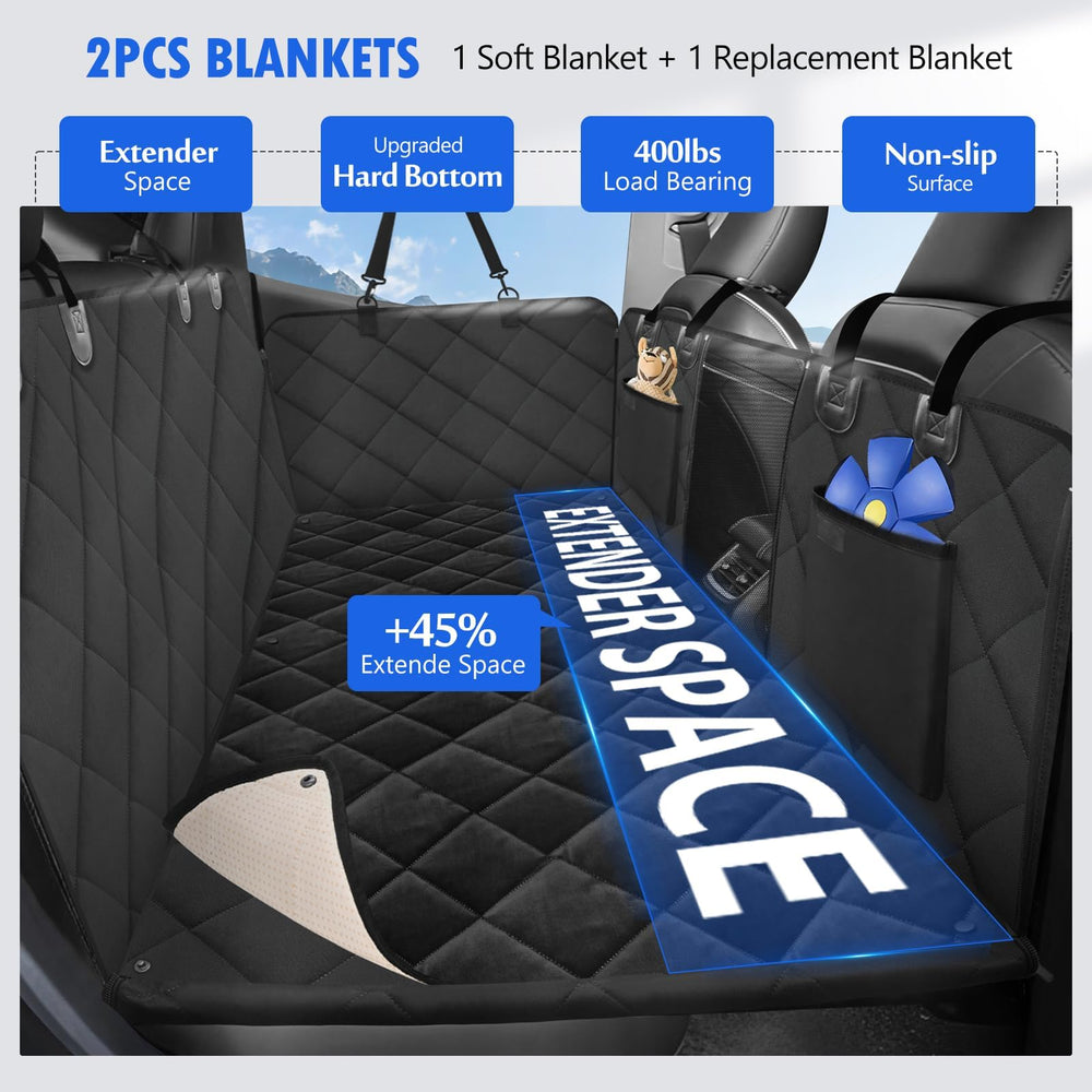 ROUWINNE hard-bottom dog hammock offers sturdy support for larger pets on trips.