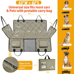 ROUWINNE back seat extender non-slip bottom dots prevent shifting during trips