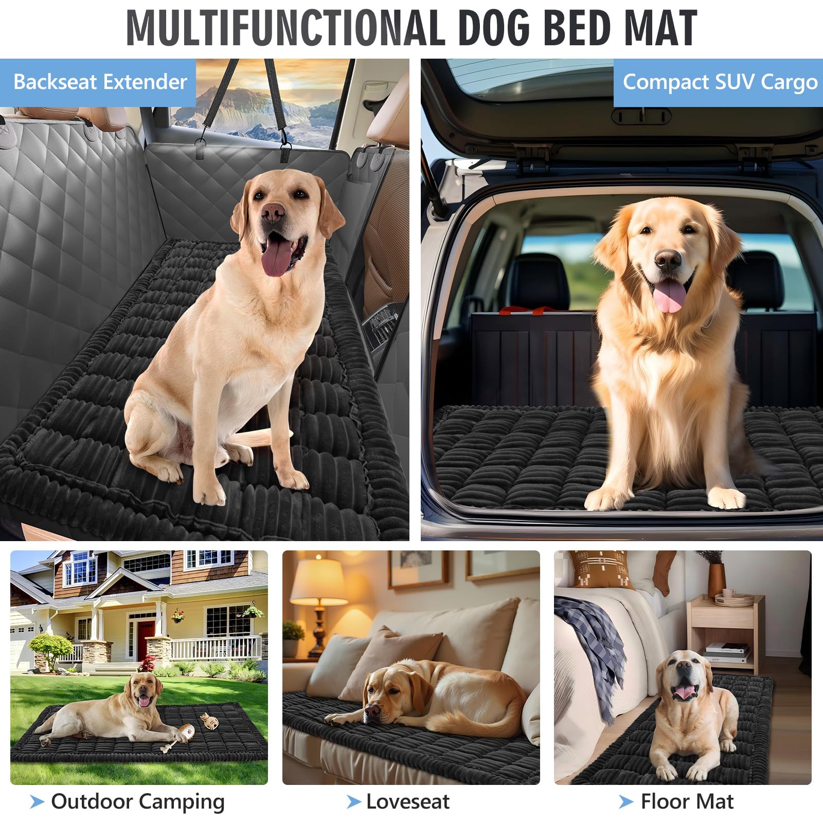 ROUWINNE backseat dog bed fits most backseat extenders from compact cars to SUVs.