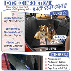 ROUWINNE dog-seat-cover hard-bottom 420lbs capacity supports big pets securely