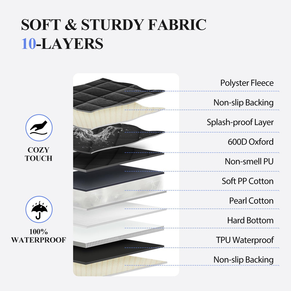 ROUWINNE dog seat cover waterproof layer protects upholstery from hair and spills.