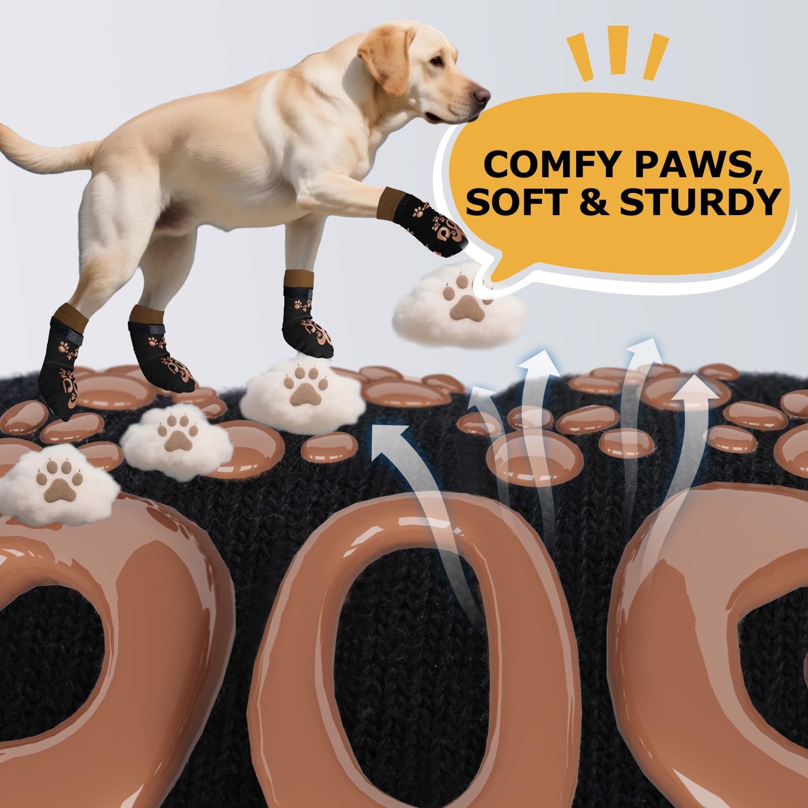 ROUWINNE dog socks highlighting breathable cotton blend for comfort