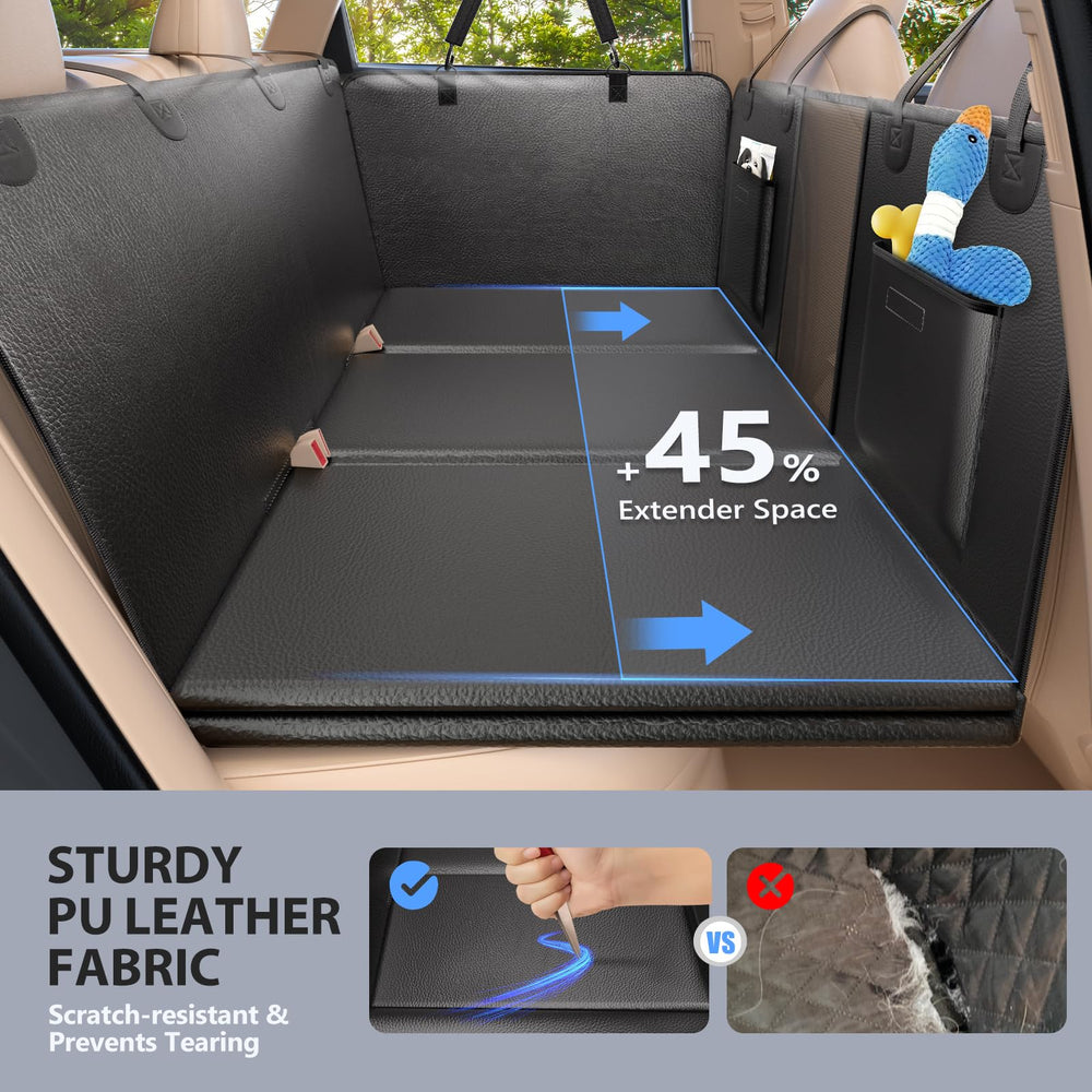 ROUWINNE hard-bottom dog seat cover provides stable support up to 420 pounds.