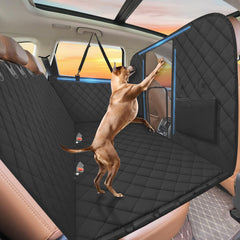 ROUWINNE high barrier back seat extender front view enhances dog containment while driving