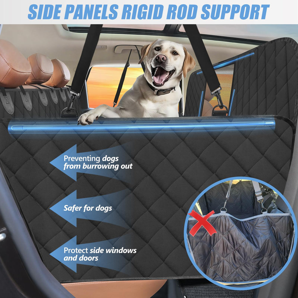 ROUWINNE waterproof backseat hammock keeps moisture away from upholstery