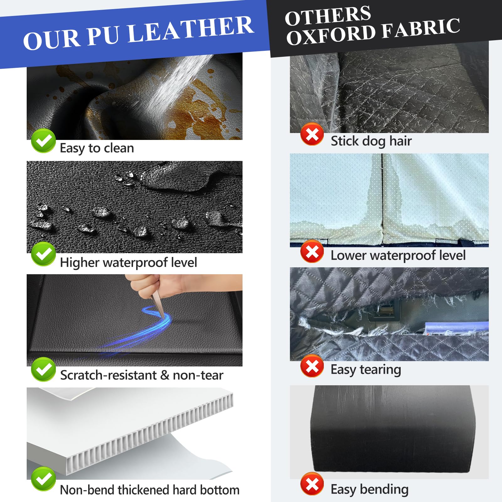 ROUWINNE waterproof back seat cover protects upholstery and simplifies cleaning