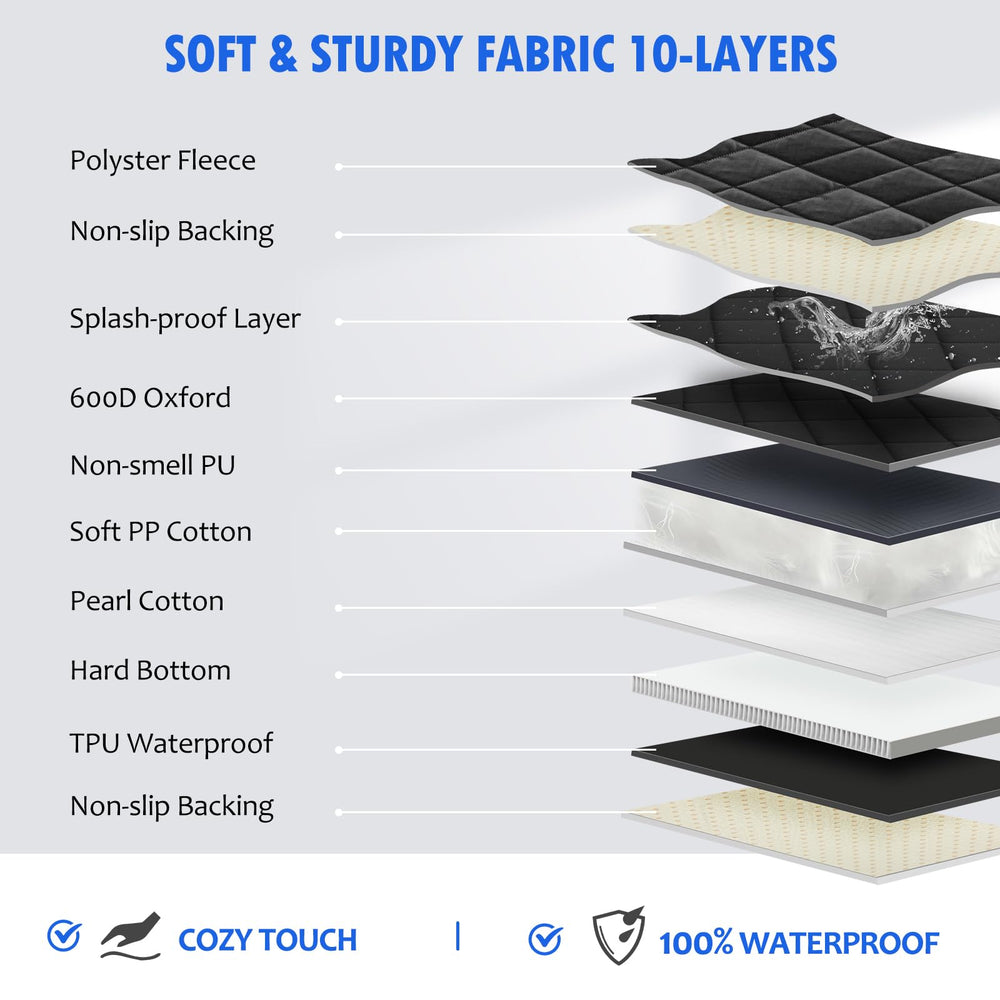 ROUWINNE waterproof cover protects back seat from hair and spills.