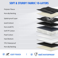 ROUWINNE waterproof cover protects back seat from hair and spills.