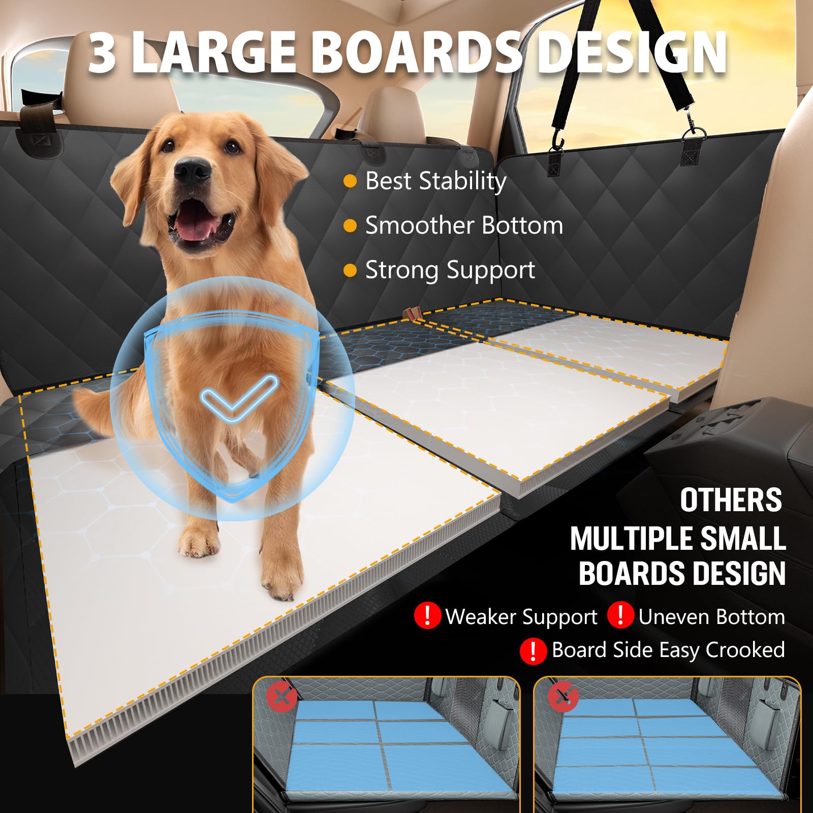 ROUWINNE 7-layer waterproof material keeps backseat clean and protected from spills