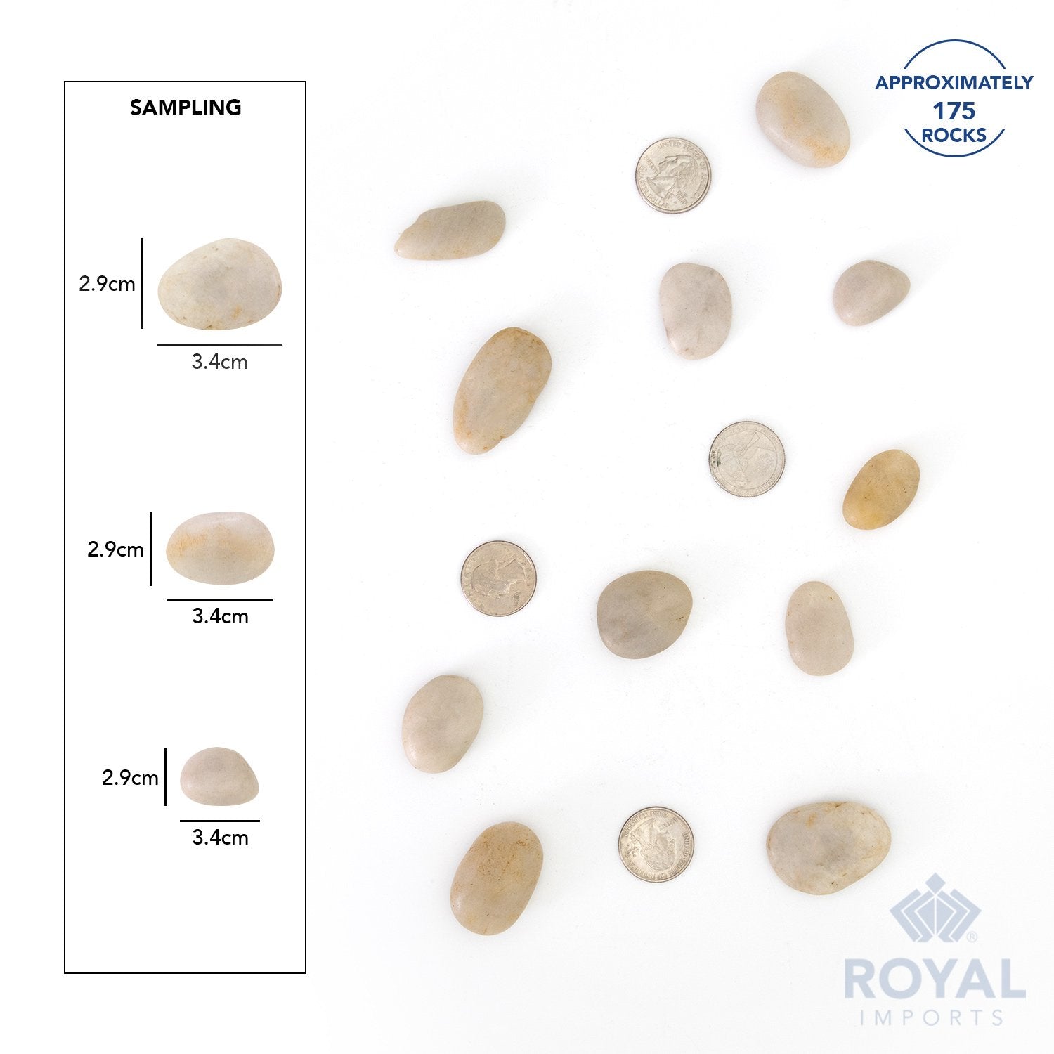 Royal Imports river rocks as walkway edging—drainage-friendly and low-maintenance landscaping