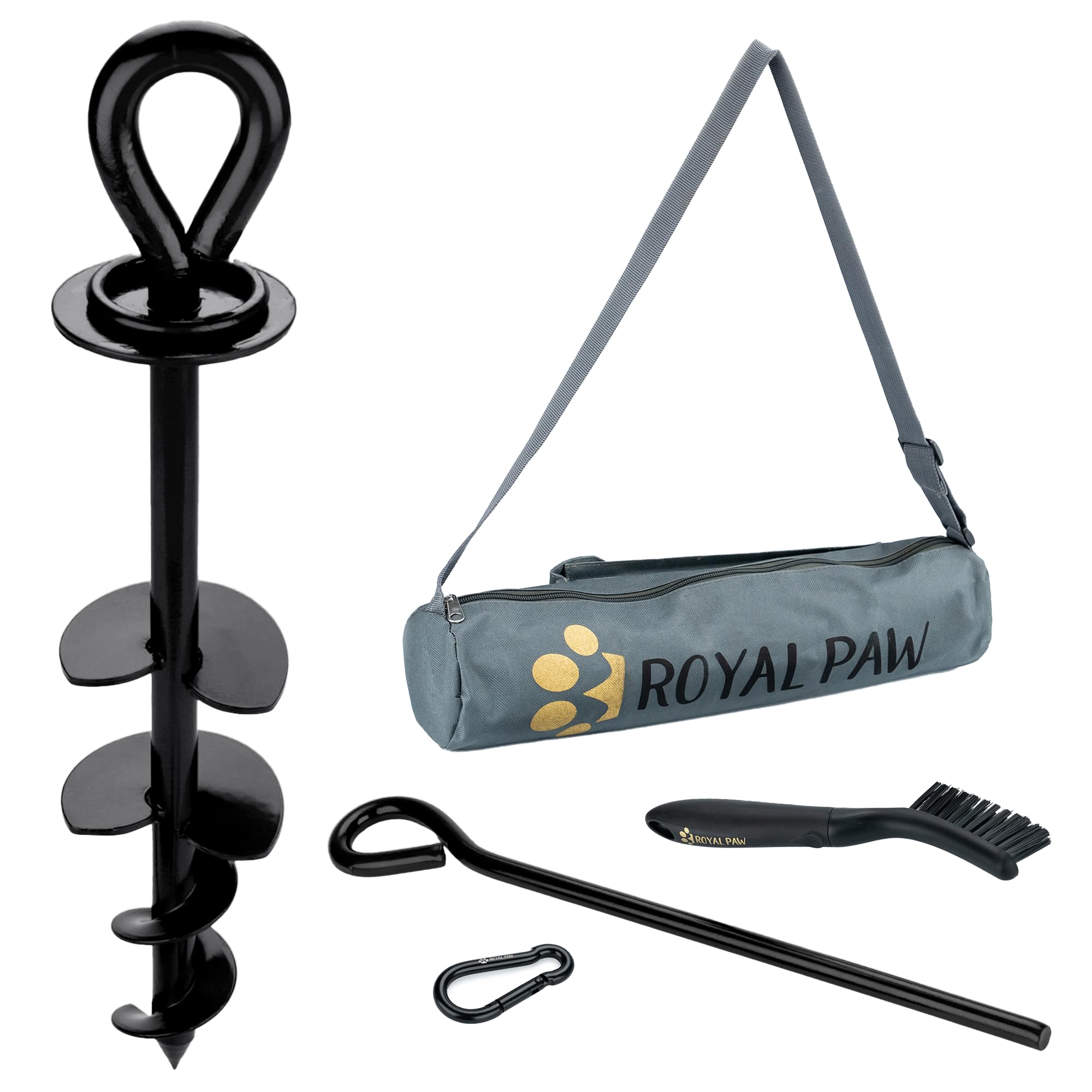 ROYAL PAW heavy-dog-pull stake safely anchors large dogs.
