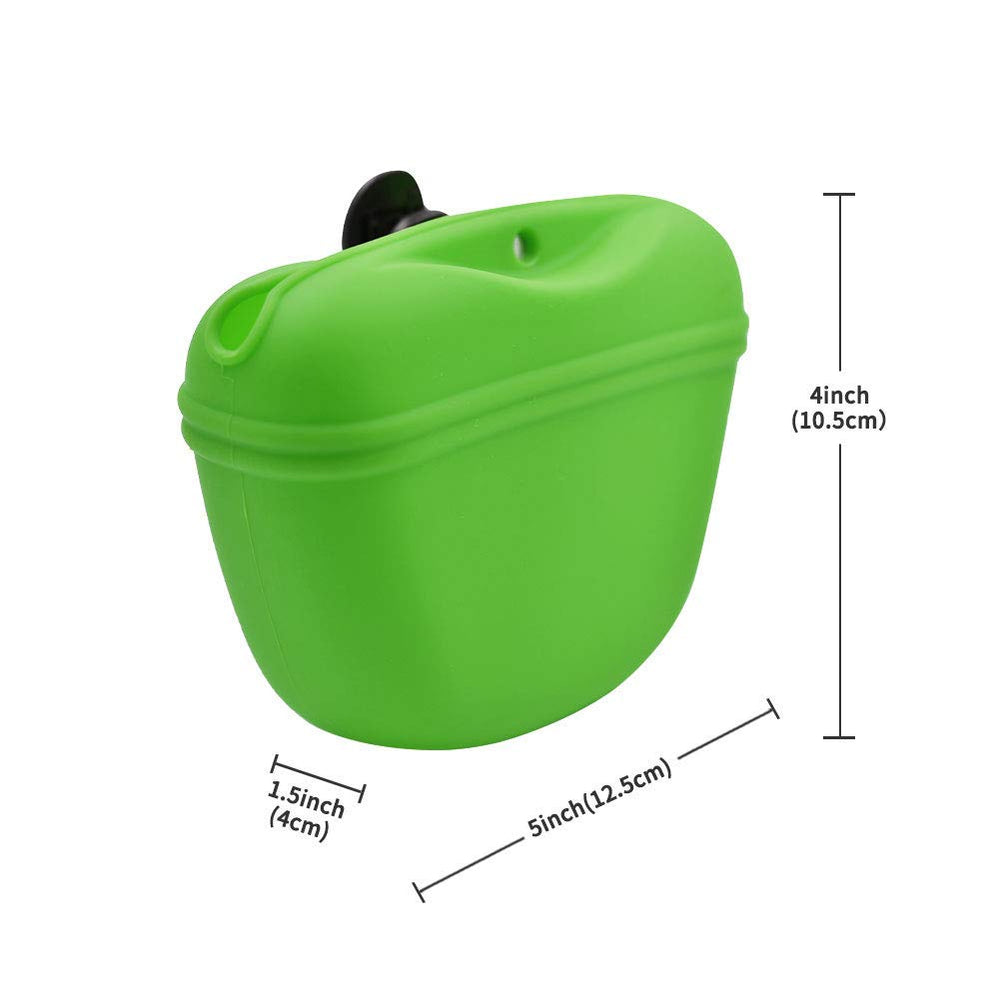 RoyalCare dog treat pouch waist clip demonstrates hands-free training on walks.