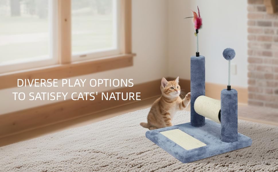 Roypet grey design blends with modern home decor while supporting indoor cats.
