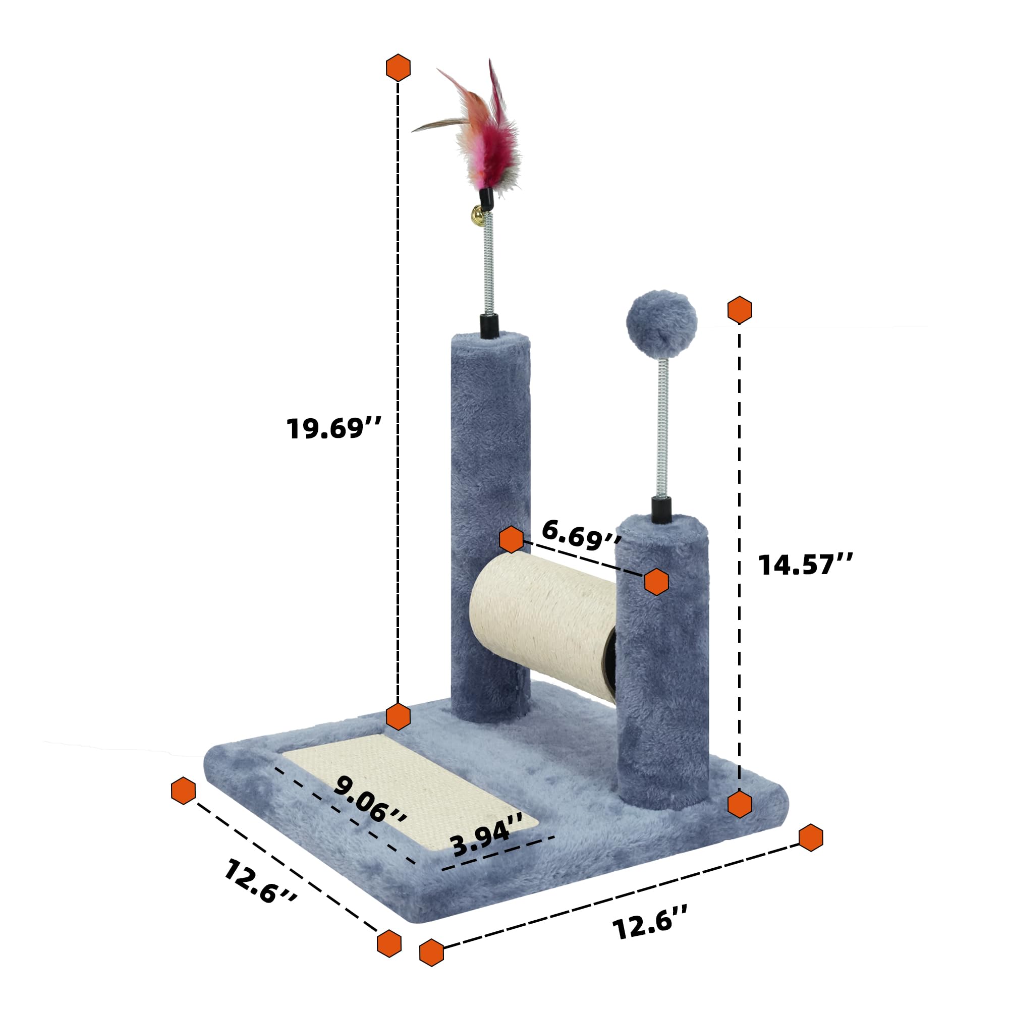 Roypet plush-base shows a cozy resting area after scratching and play.