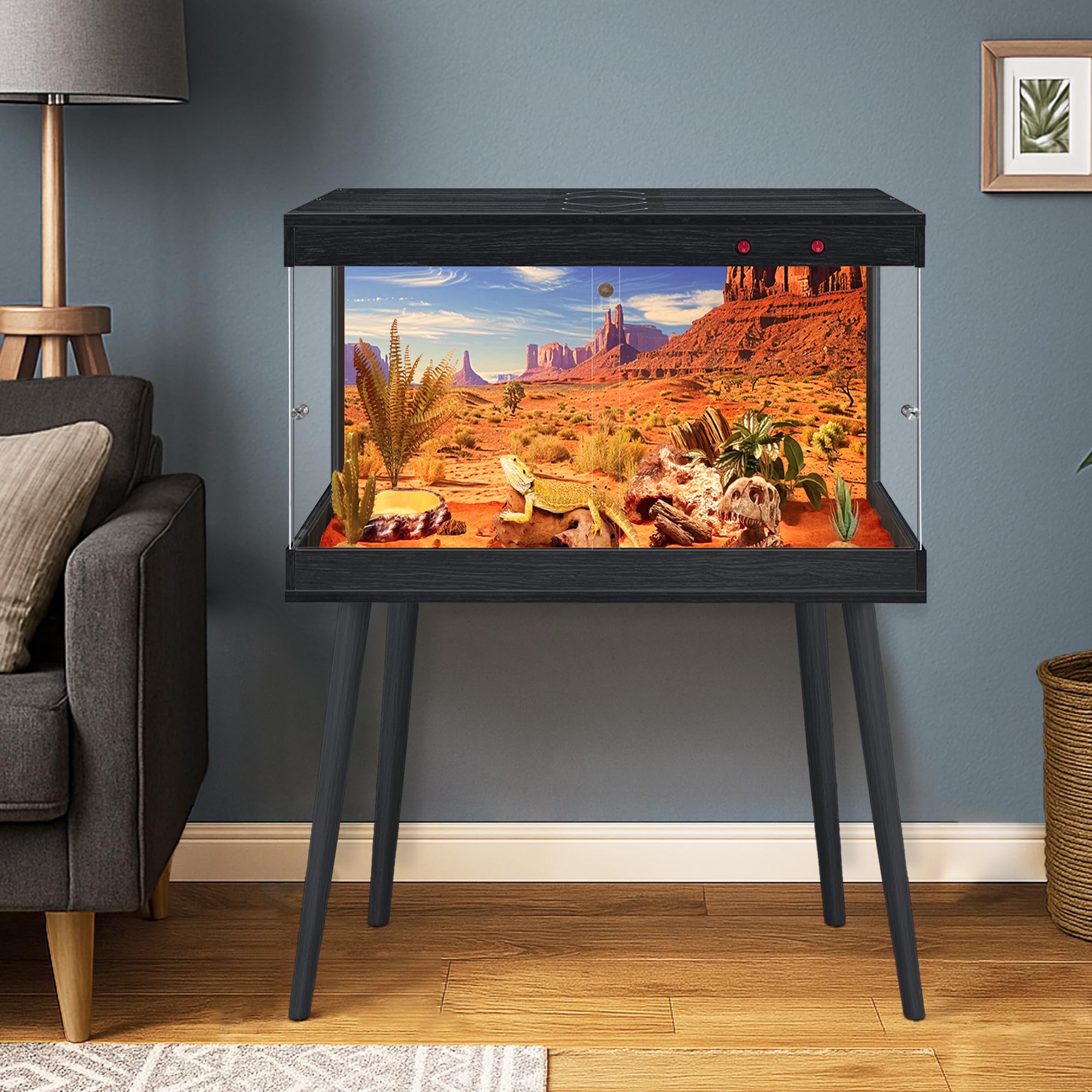 Royxen tank interior space offers ample room for basking, hiding, and exploring.