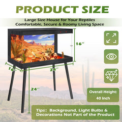 Royxen tank side panel shows crystal-clear visibility for monitoring your reptile.