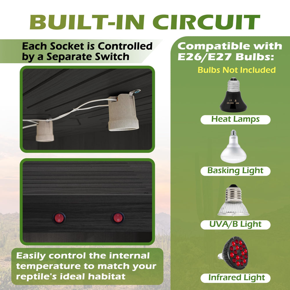 Royxen tank ventilation openings promote airflow and humidity control for a breathable habitat.