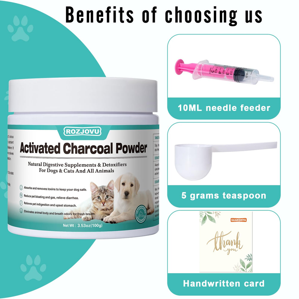 ROZJOVU Activated Charcoal used with toothpaste for dental care.