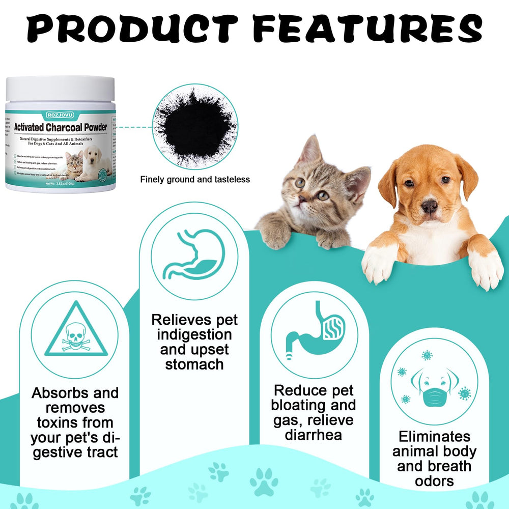 ROZJOVU Activated Charcoal dosing syringe for precise pet dosing.