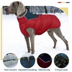ROZKITCH dog jacket red M turtle neck detail enhances cozy winter comfort.