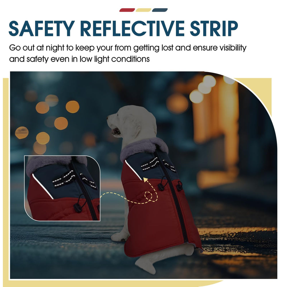ROZKITCH dog jacket reflective strip back improves visibility.