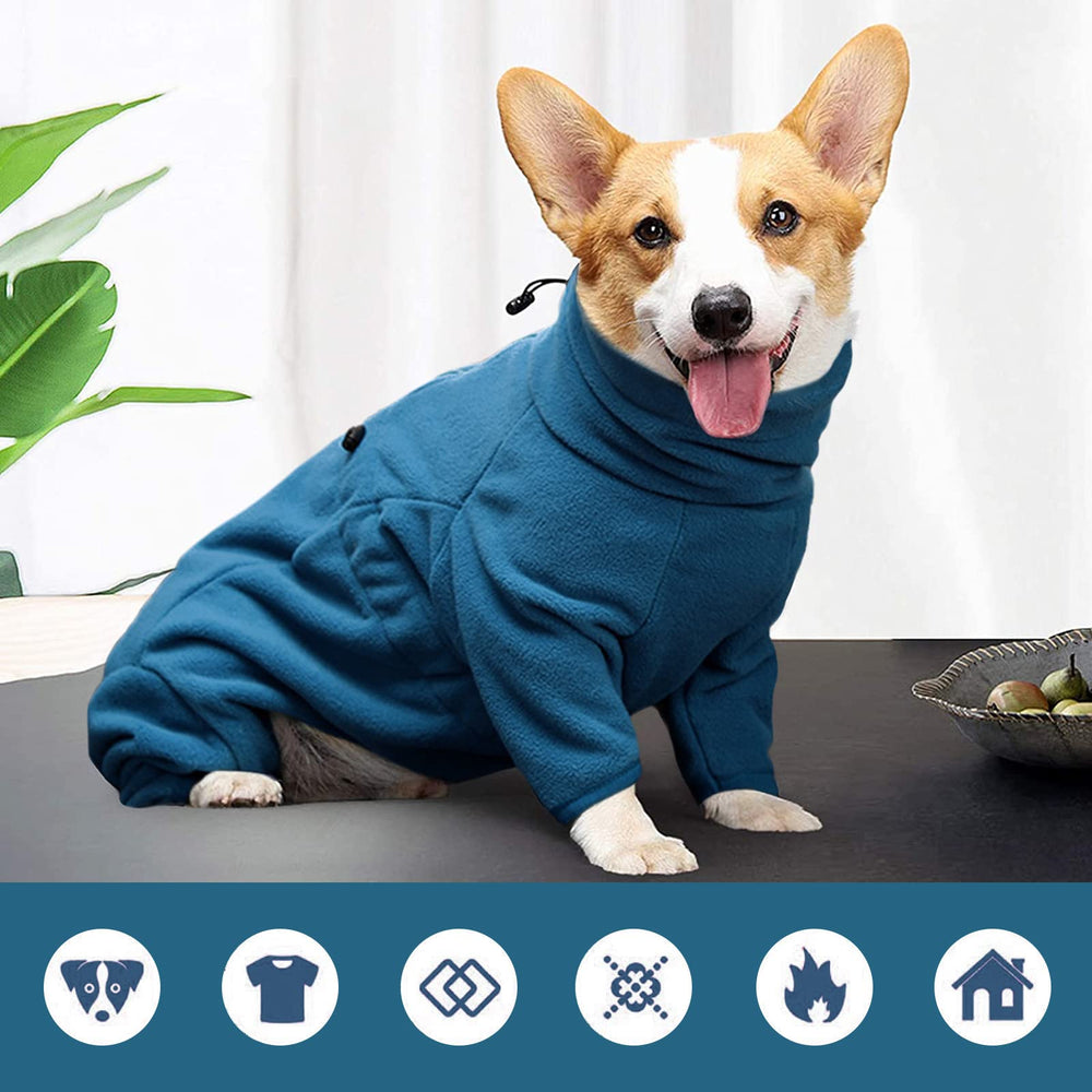 ROZKITCH dog pjs back view with zipper and elastic cuffs for easy wear