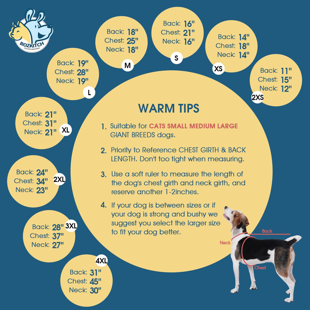 ROZKITCH dog winter coat drawstring neck adjusts warmth and fit