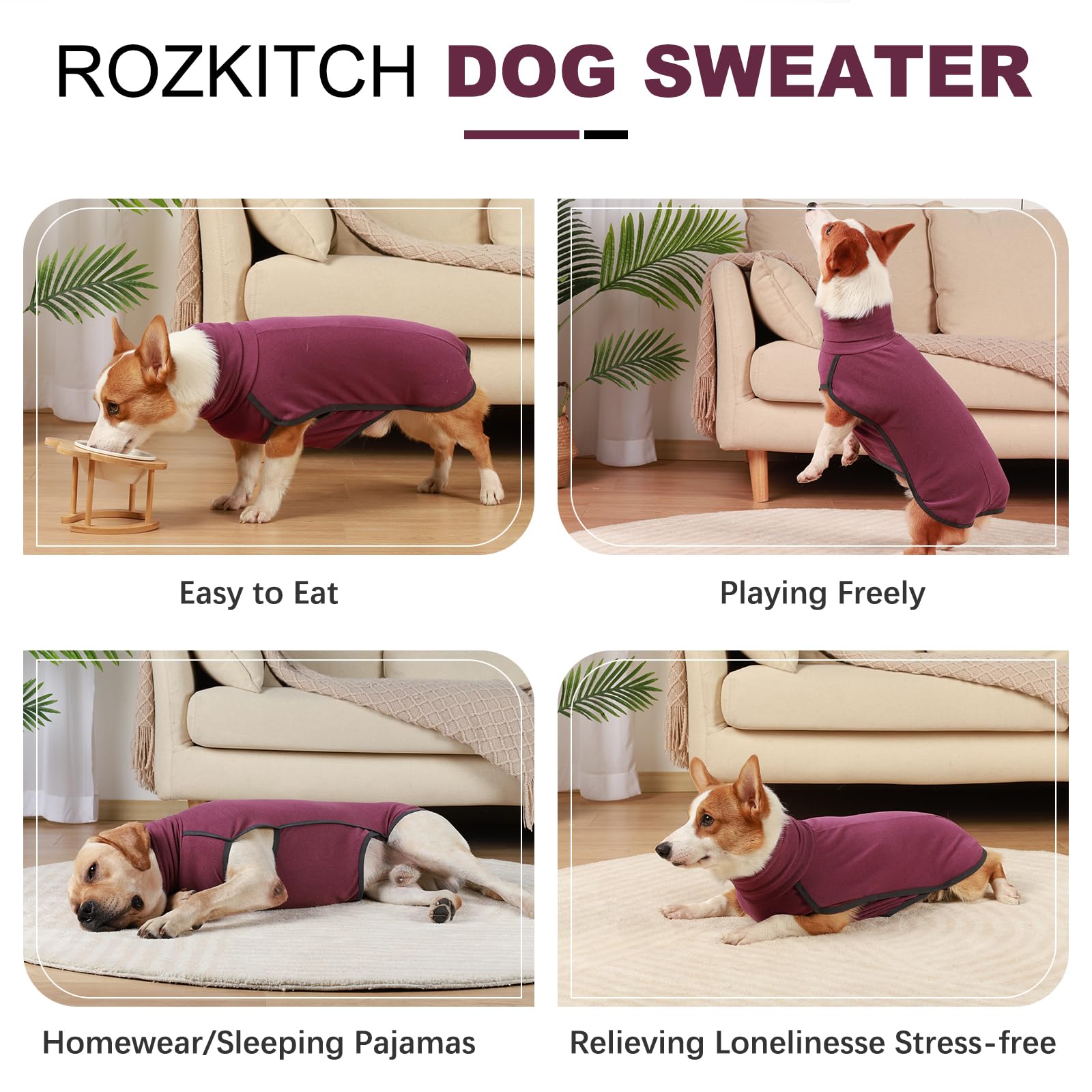 ROZKITCH dog winter coat high-collar closeup emphasizes extra neck warmth.