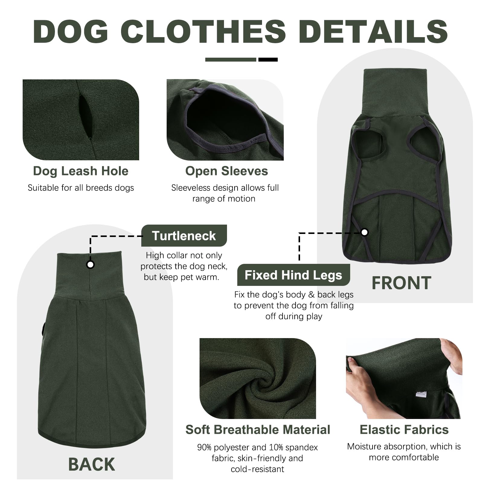 ROZKITCH dog winter coat elastic strap detail enables secure fit during outdoor activity