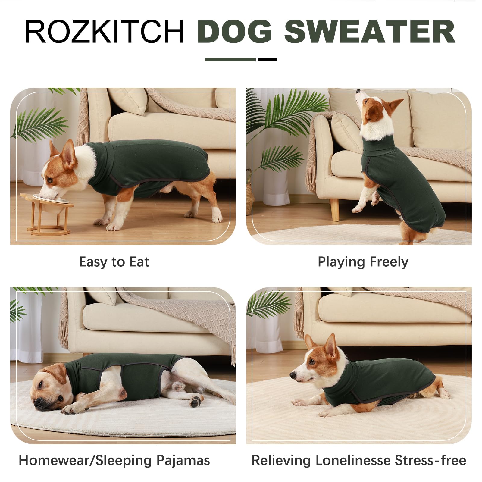 ROZKITCH dog winter coat rolled collar demonstrates extra coverage in cold weather