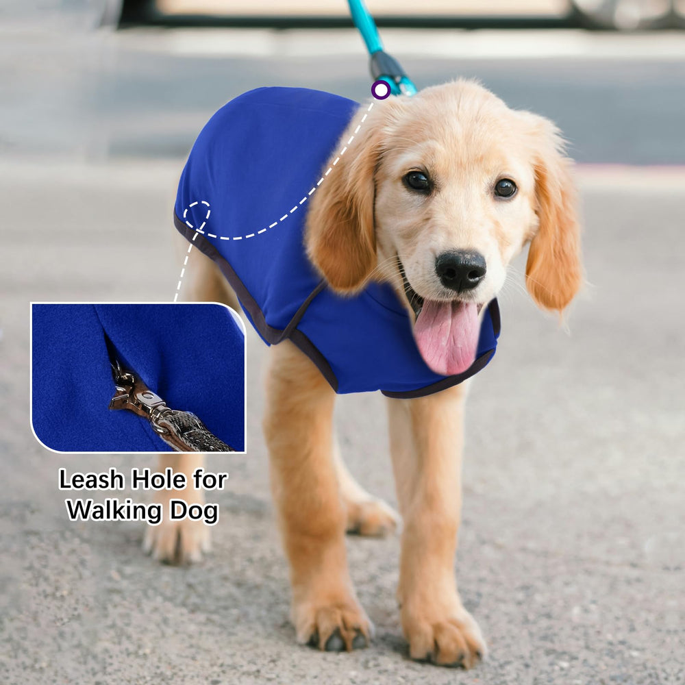 ROZKITCH Turtlenck Dog Pajamas blue M back view windproof comfort for outdoor trips