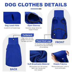ROZKITCH Turtlenck Dog Pajamas blue M hiking scene—warmth and mobility during outdoor adventures
