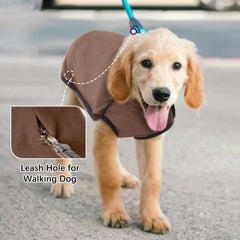 ROZKITCH warm dog sweater back view demonstrates continuous warmth during outdoor strolls.
