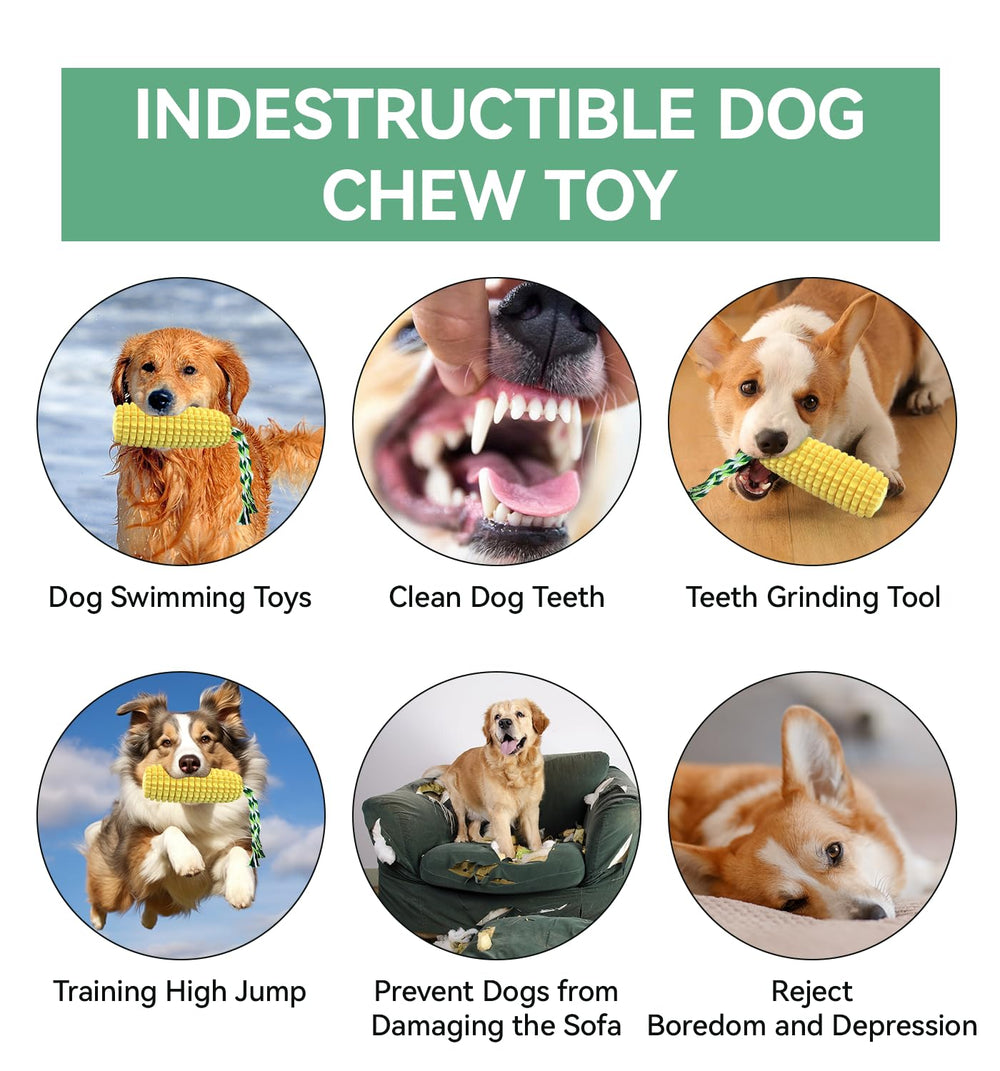 RQYUNMXI Corn Dog Toy with serrated teeth design for horizontal and vertical cleaning.